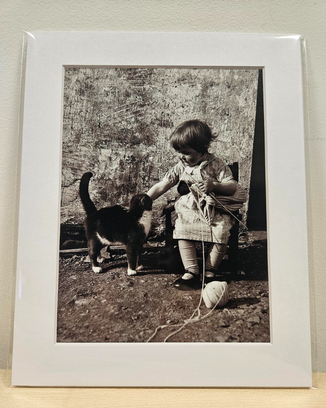Girl with Cat - Mounted Photo