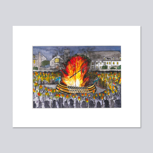 Up Helly Aa Mounted Art Print