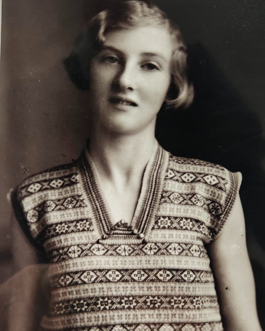 Girl in Fair Isle - Mounted Photo