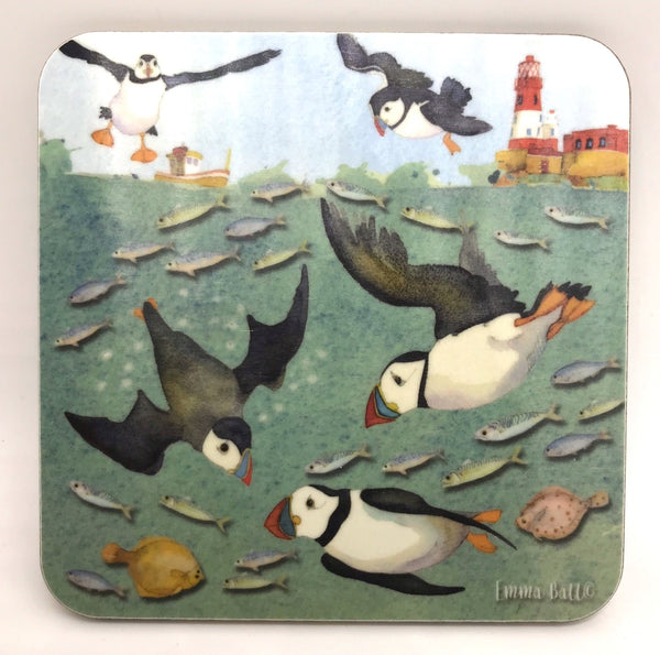 Diving Puffins Coaster